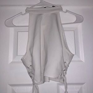 Sexy Creme Night out Top with Lace Side Up